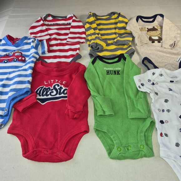 7 Bodysuit with Different Brand's, all Newborn Multi-Color. - Picture 1 of 15